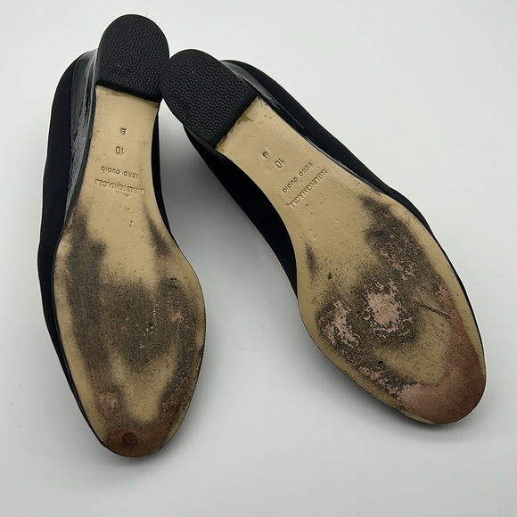 Black Open Toe Wedges - Picture 4 of 5